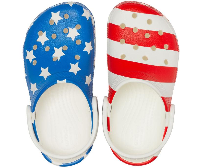 Girls/Boys Kids’ Classic American Flag Clog White / Multi | Crocs Clogs