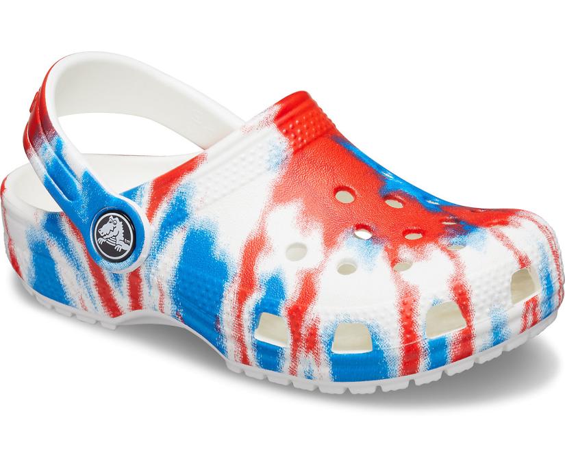 Girls/Boys Kids’ Classic Tie-Dye Graphic Clog Multi / White | Crocs Clogs