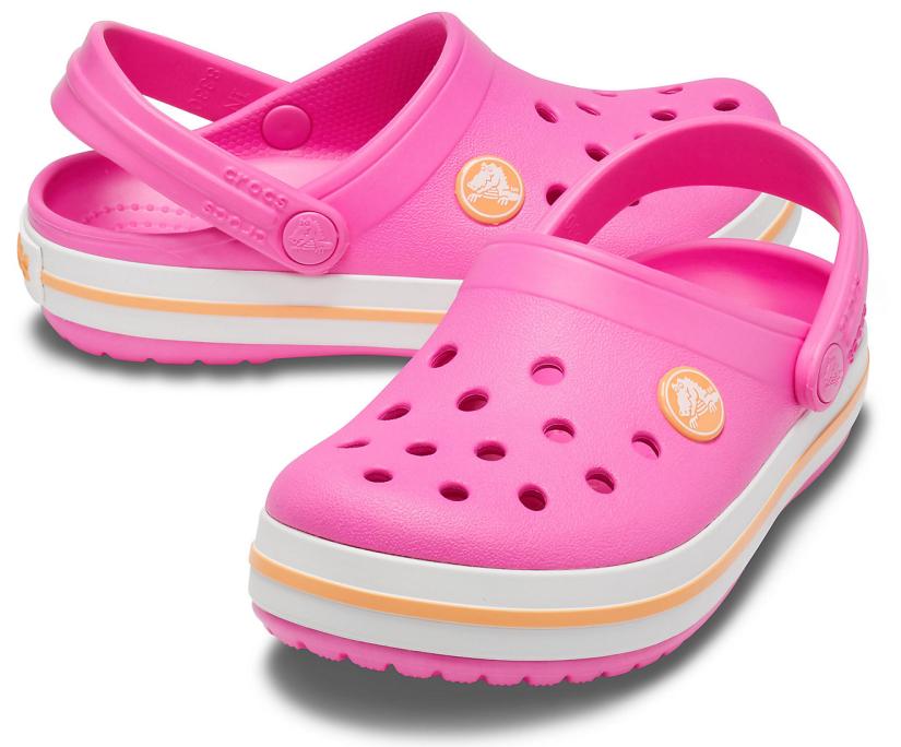 Girls/Boys Kids’ Crocband™ Clog Electric Pink/cantaloupe | Crocs Clogs