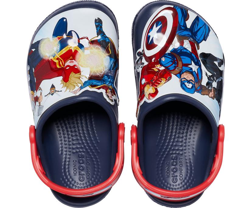 Girls/Boys Kids’ Crocs Fun Lab Avengers Patch Clog Navy | Crocs Clogs