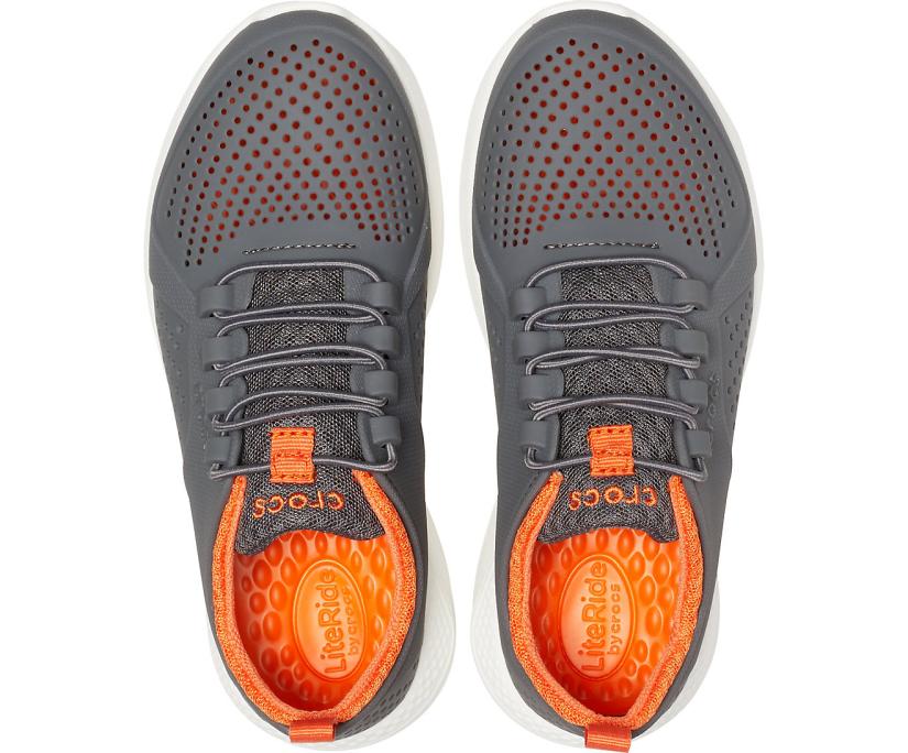 Girls/Boys Kids’ LiteRide™ Pacer Charcoal / White | Crocs Sneakers