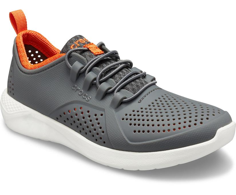 Girls/Boys Kids’ LiteRide™ Pacer Charcoal / White | Crocs Sneakers
