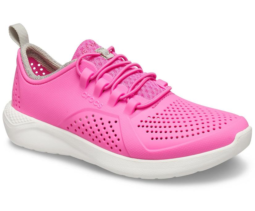 Girls/Boys Kids’ LiteRide™ Pacer Electric Pink / White | Crocs Sneakers
