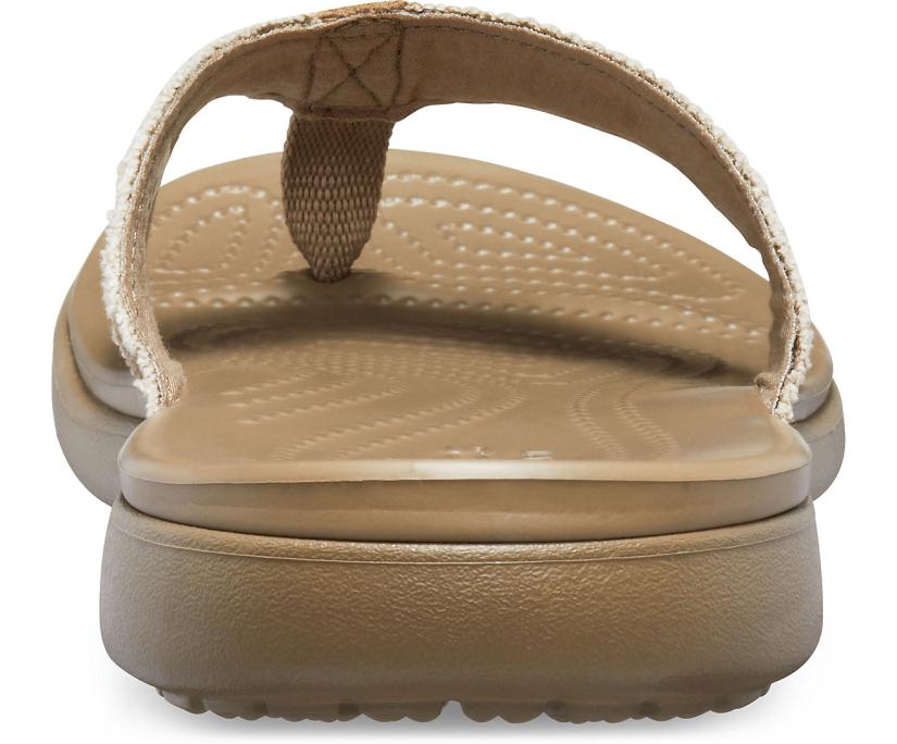 Men Santa Cruz Canvas Flip Khaki / Walnut | Crocs Sandals