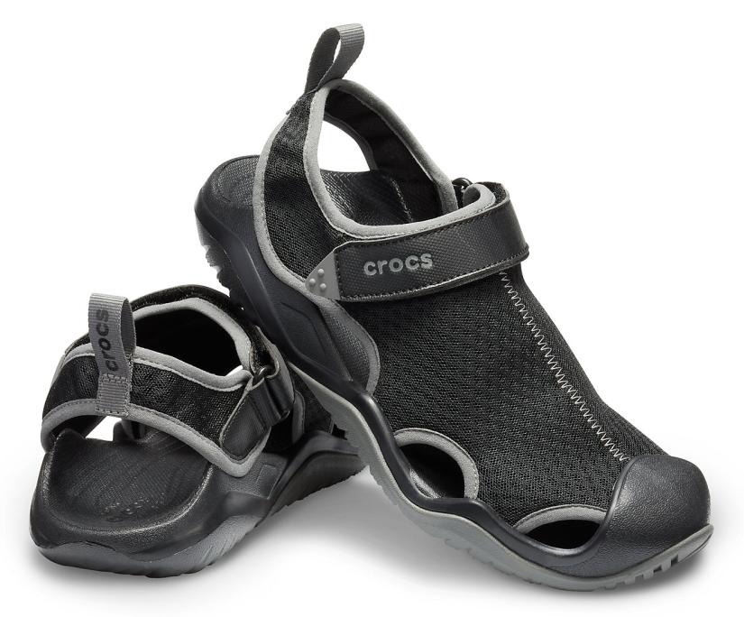 Men Swiftwater™ Mesh Deck Sandal Black | Crocs Sandals