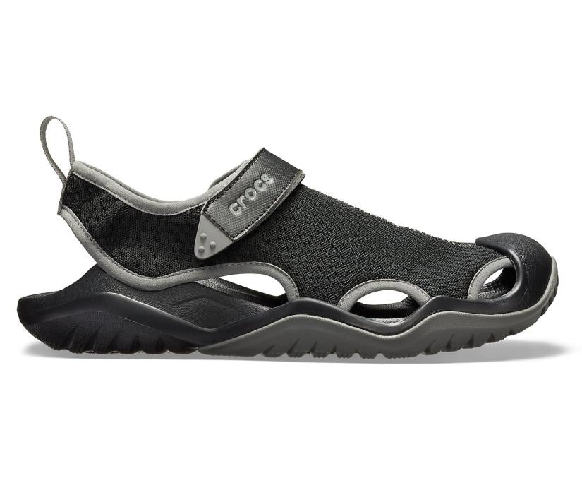 Men Swiftwater™ Mesh Deck Sandal Black | Crocs Sandals