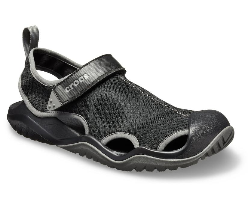 Men Swiftwater™ Mesh Deck Sandal Black | Crocs Sandals