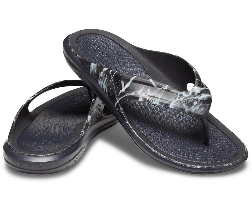 Men Swiftwater™ Mossy Oak® Elements™ Wave Flip Black | Crocs Flip-Flops