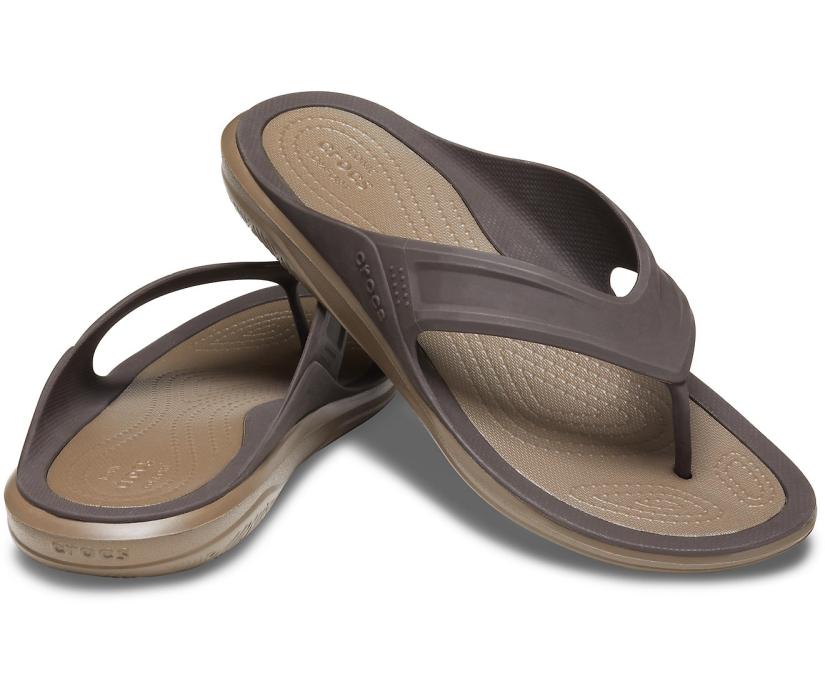 Men Swiftwater™ Wave Flip Espresso / Walnut | Crocs Sandals