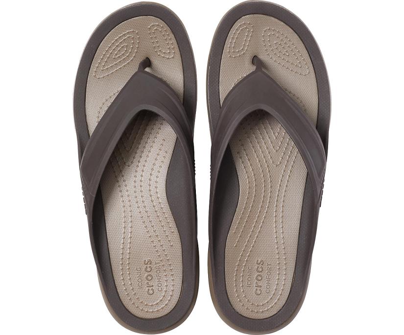 Men Swiftwater™ Wave Flip Espresso / Walnut | Crocs Sandals