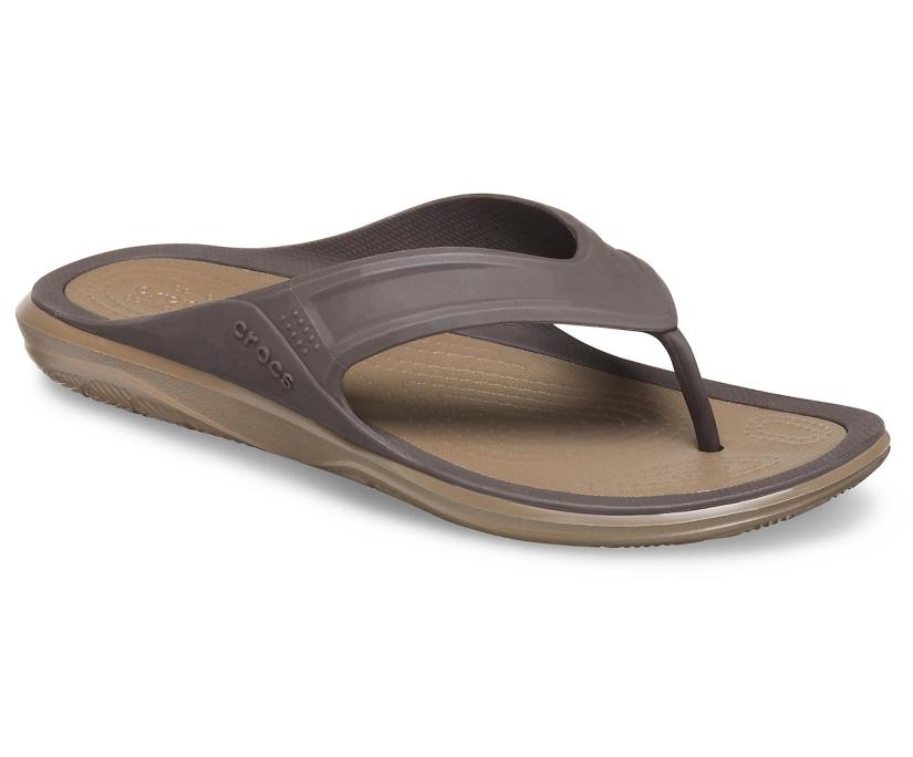 Men Swiftwater™ Wave Flip Espresso / Walnut | Crocs Sandals