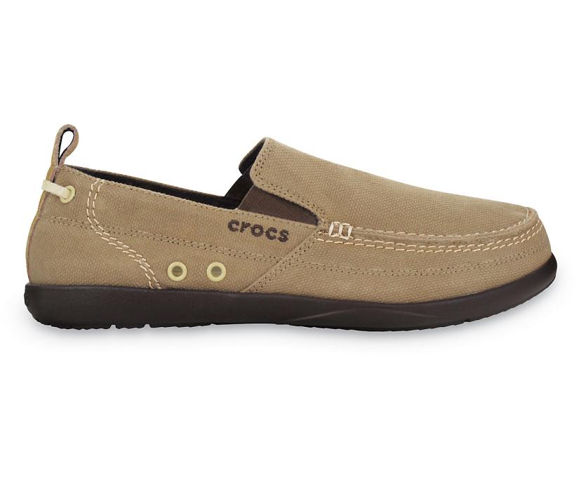 Men Walu Slip-On Khaki / Espresso | Crocs Loafers