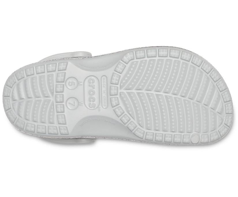 Women Baya Glitter Clog Silver | Crocs Clogs