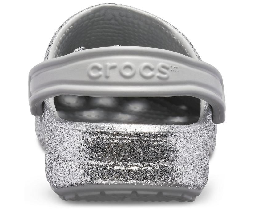 Women Baya Glitter Clog Silver | Crocs Clogs