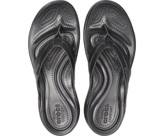 Women Capri Basic Strappy Flip Black / Black | Crocs Sandals
