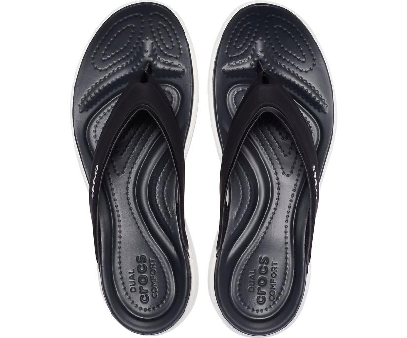 Women Capri V Sporty Flip Black | Crocs Sandals