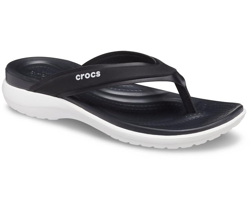 Women Capri V Sporty Flip Black | Crocs Sandals