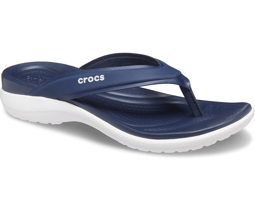 Women Capri V Sporty Flip Navy | Crocs Sandals