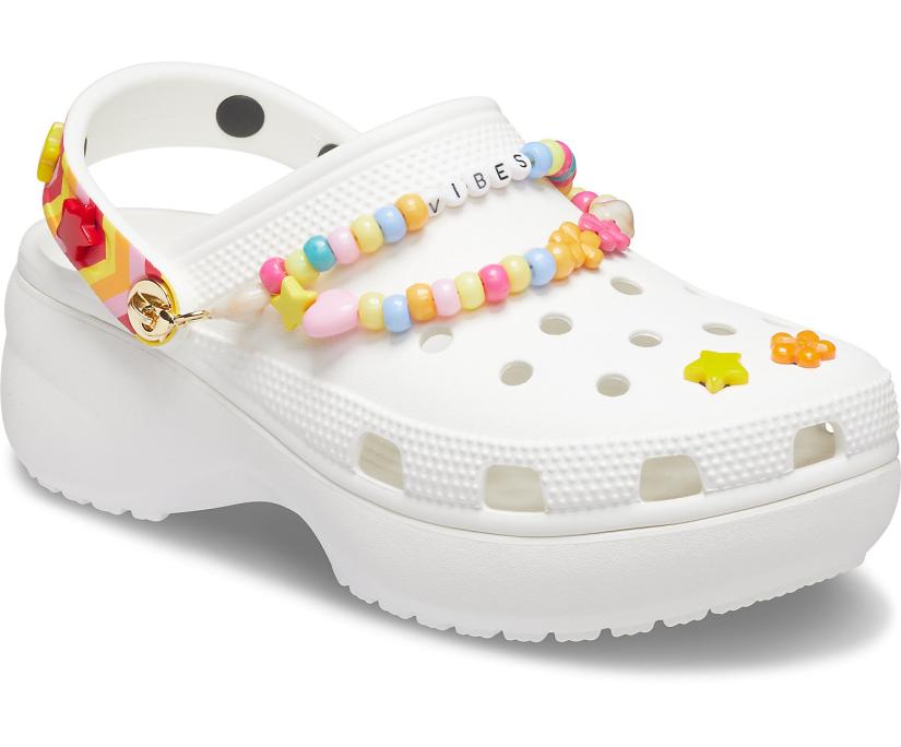 Women Classic Festival Vibes Platform Clog White / Multi | Crocs Clogs