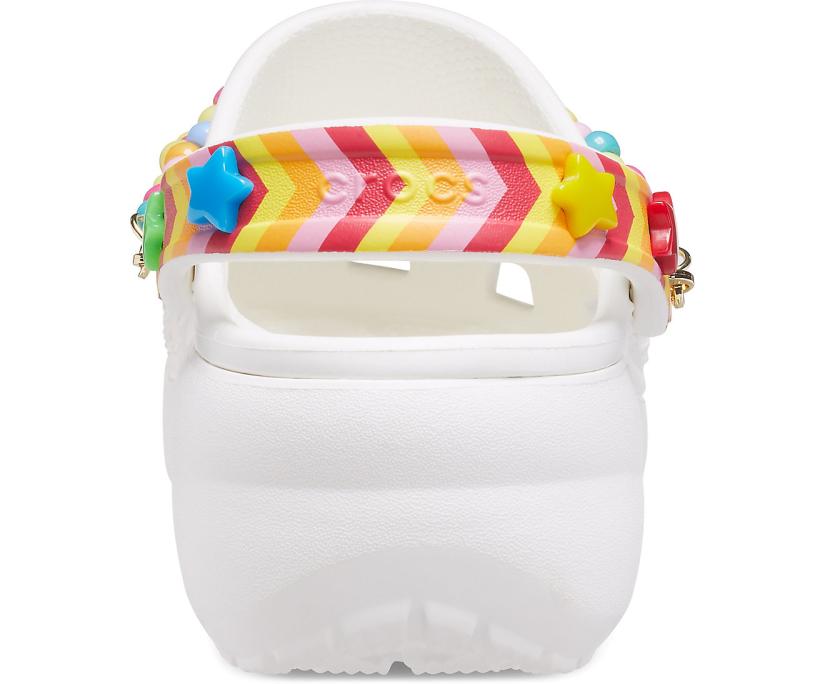 Women Classic Festival Vibes Platform Clog White / Multi | Crocs Clogs