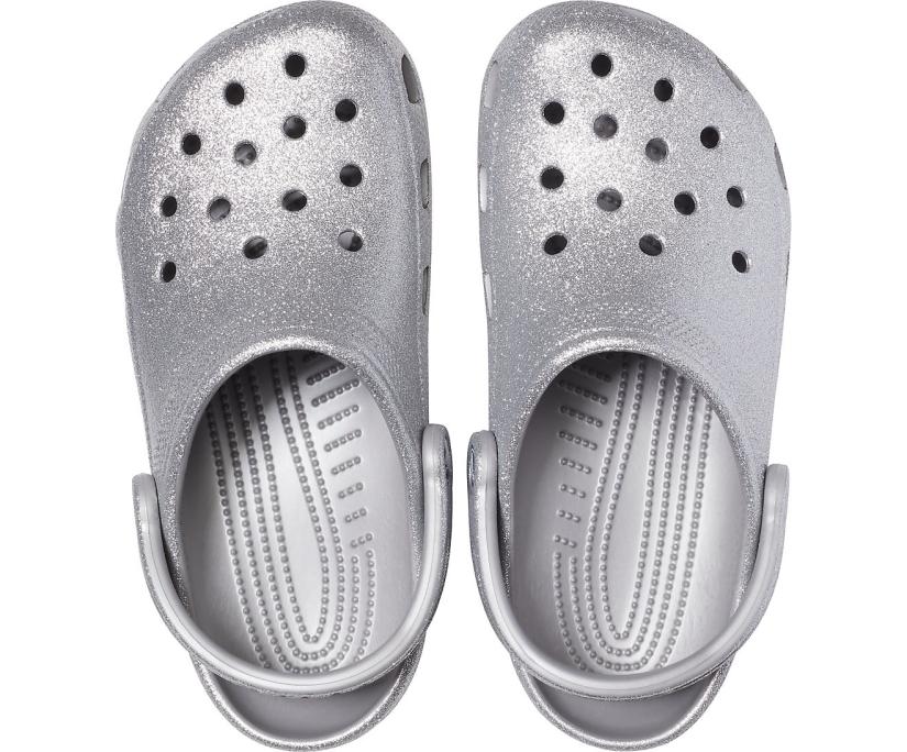 Women Classic Glitter Clog Silver | Crocs Clogs