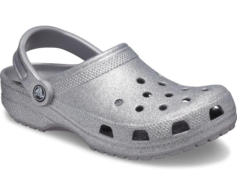 Women Classic Glitter Clog Silver | Crocs Clogs