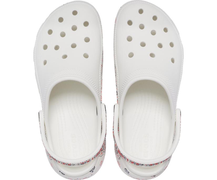 Women Classic Platform Americana Paisley Clog White / Multi | Crocs Clogs
