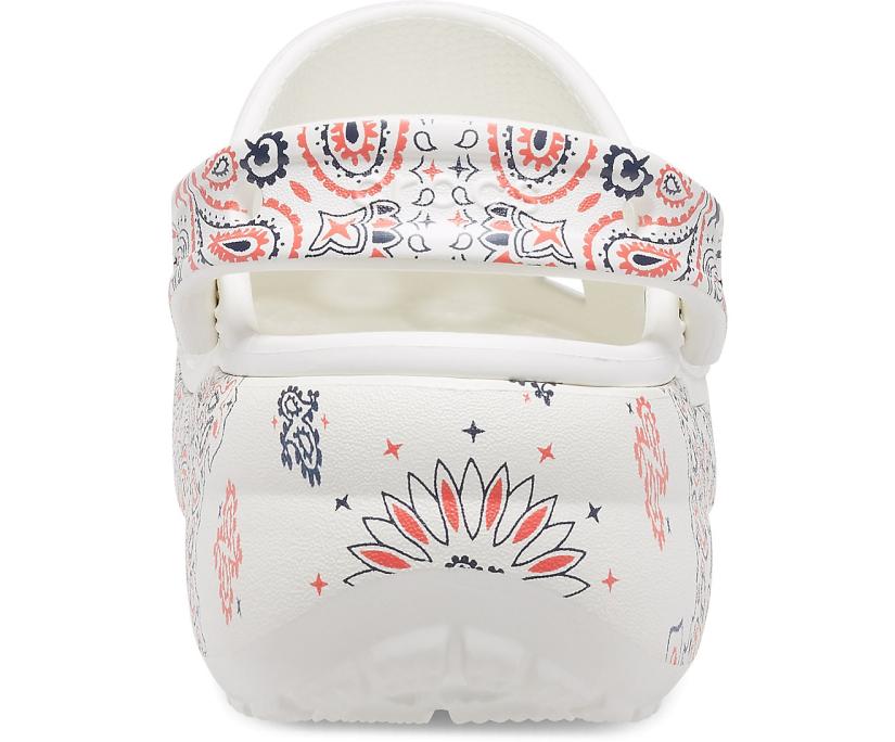 Women Classic Platform Americana Paisley Clog White / Multi | Crocs Clogs