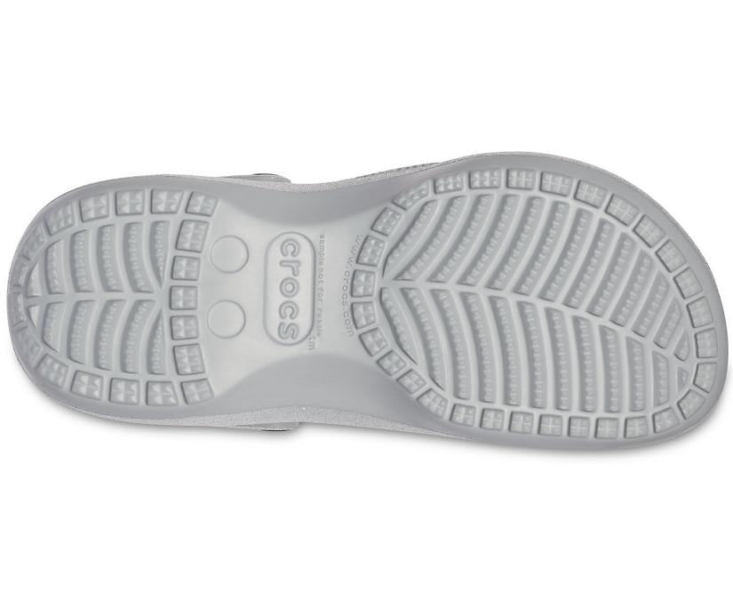 Women Classic Platform Glitter Clog Silver | Crocs Clogs