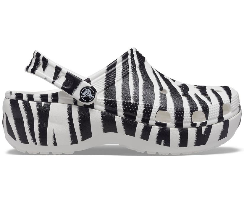 Women Classic Platform Graphic Clog Zebra Print | Crocs Clogs