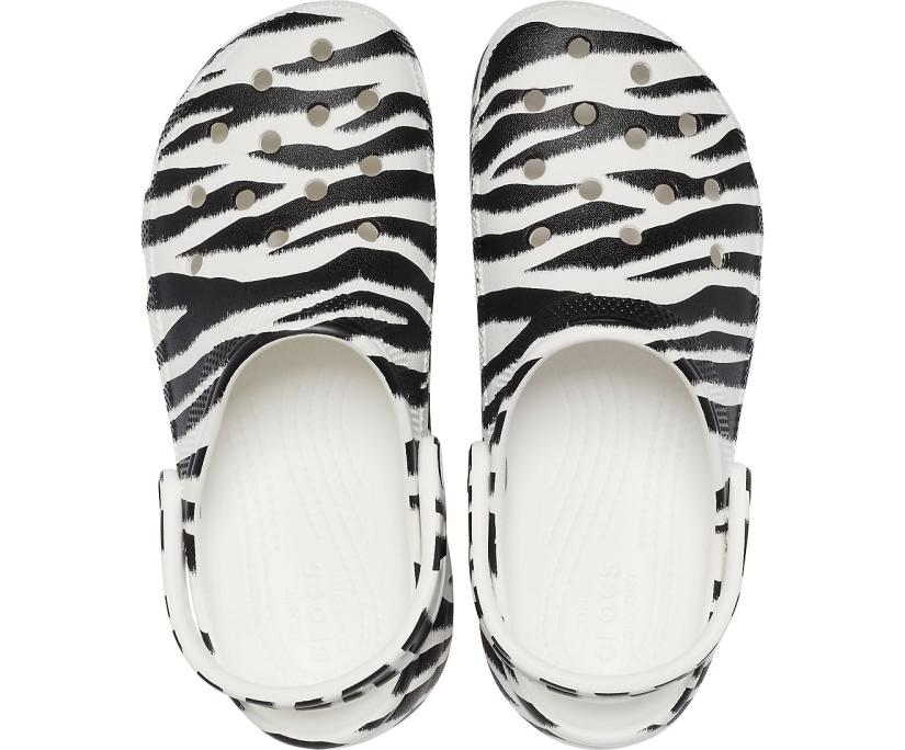 Women Classic Platform Graphic Clog Zebra Print | Crocs Clogs