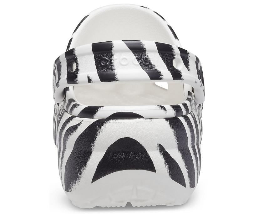 Women Classic Platform Graphic Clog Zebra Print | Crocs Clogs