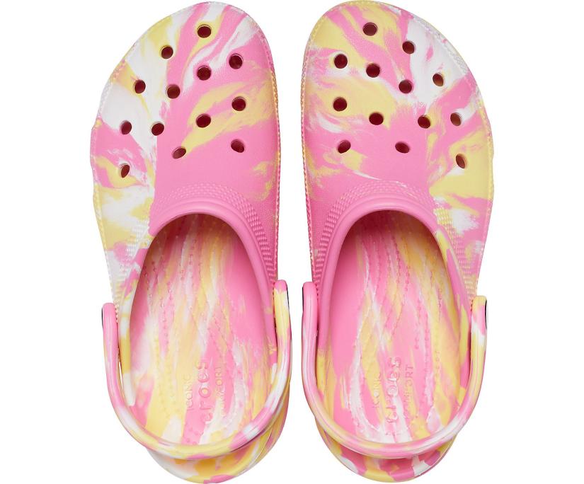 Women Classic Platform Marbled Clog Pink Lemonade / Multi | Crocs Clogs