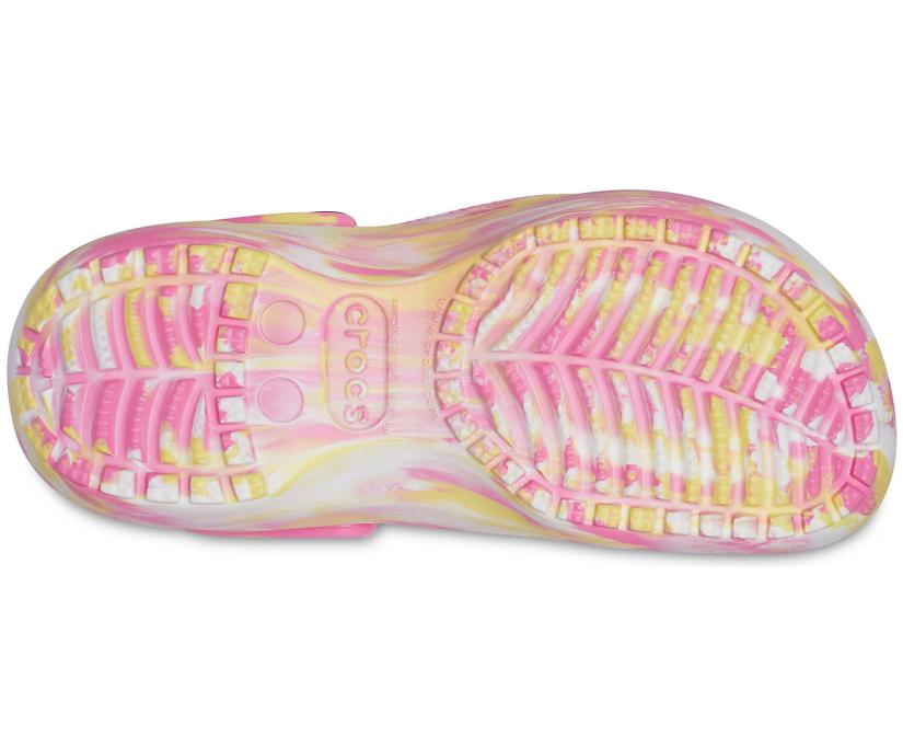Women Classic Platform Marbled Clog Pink Lemonade / Multi | Crocs Clogs