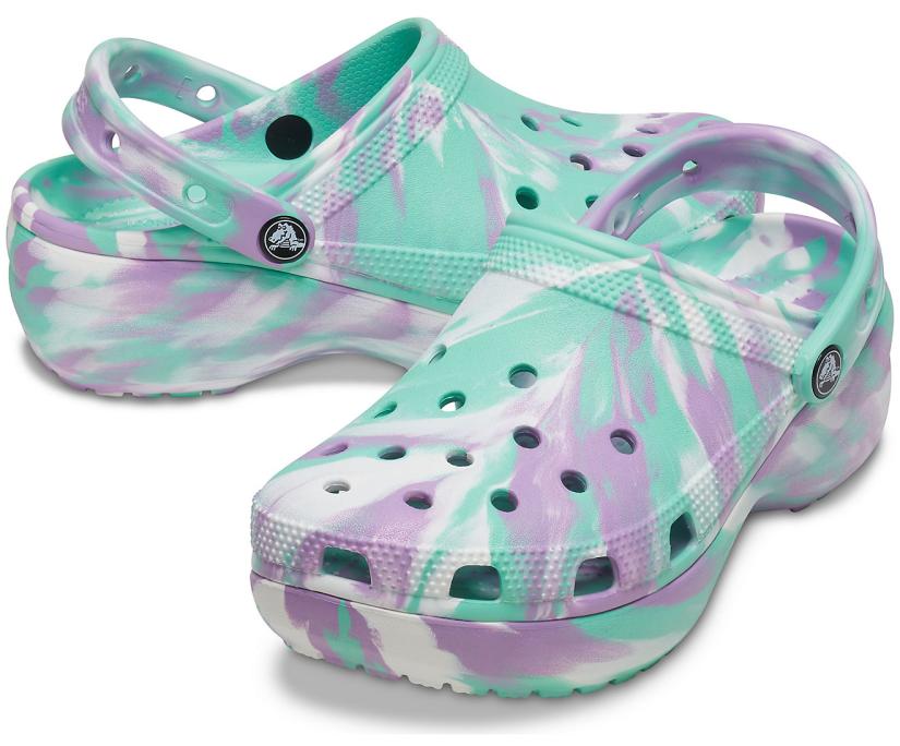 Women Classic Platform Marbled Clog Pistachio / Multi | Crocs Clogs
