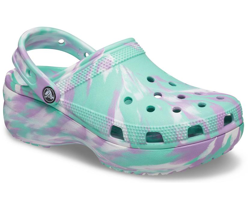 Women Classic Platform Marbled Clog Pistachio / Multi | Crocs Clogs