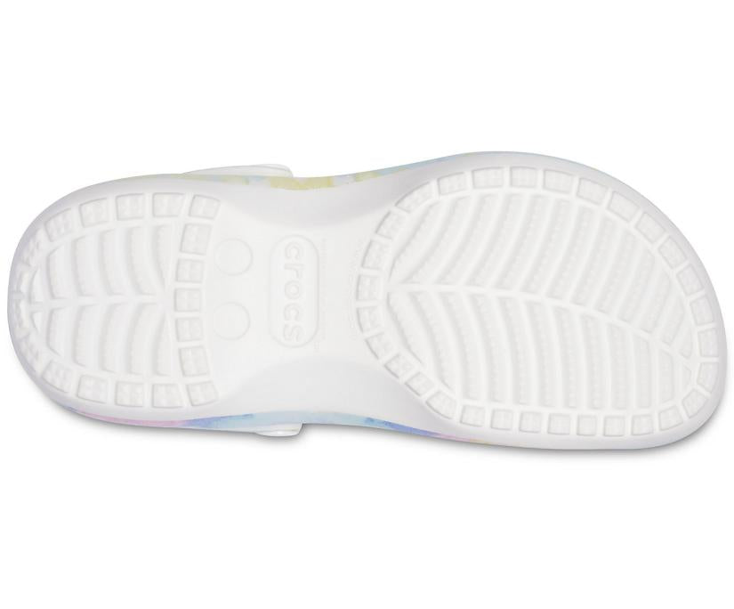 Women Classic Platform Tie-Dye Graphic Clog White / Multi | Crocs Clogs