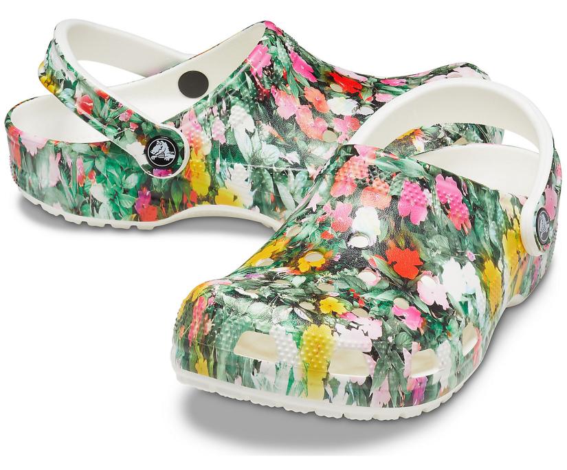 Women Classic Printed Floral Clog White / Multi | Crocs Clogs