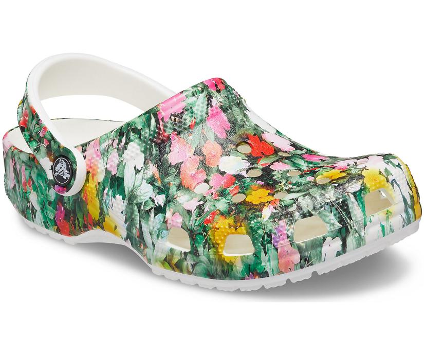 Women Classic Printed Floral Clog White / Multi | Crocs Clogs