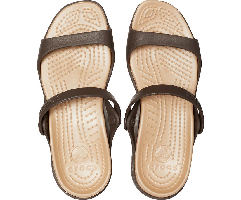 Women Cleo Sandal Espresso / Gold | Crocs Sandals