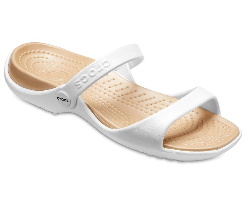 Women Cleo Sandal Oyster / Gold | Crocs Sandals