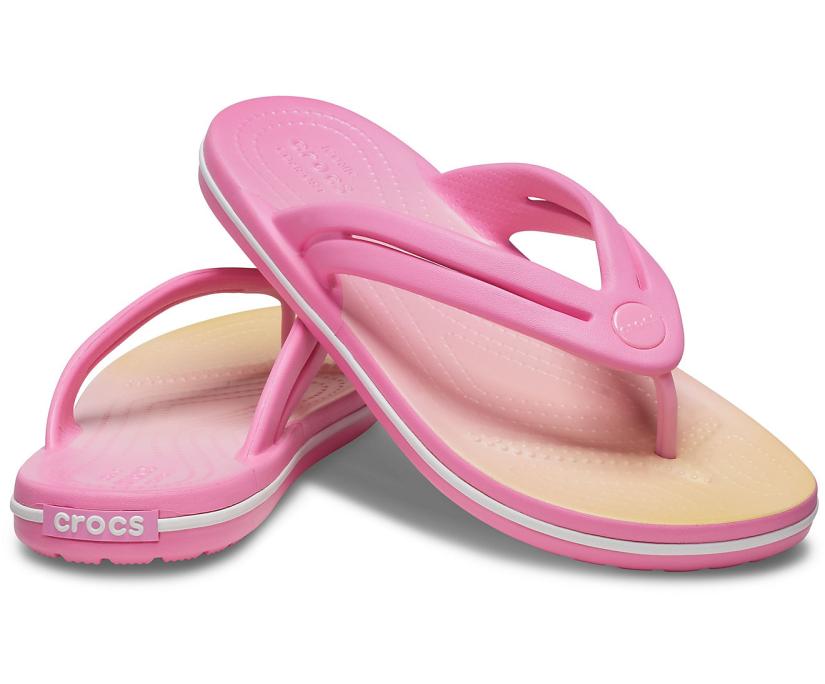Women Crocband™ Ombre Flip Pink Lemonade / Multi | Crocs Flip-Flops