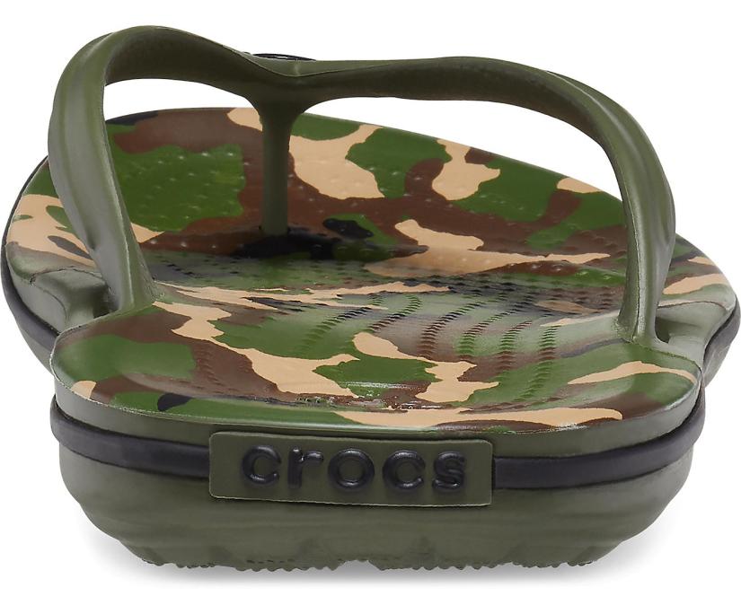Women Crocband™ Printed Flip Army Green / Black | Crocs Flip-Flops