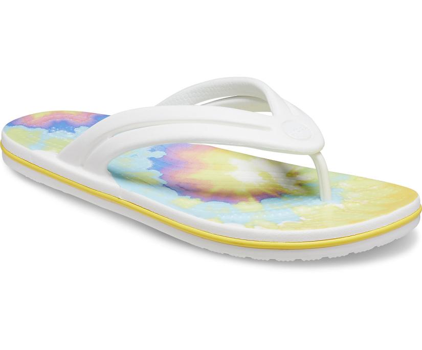 Women Crocband™ Tie-Dye Flip White / Multi | Crocs Flip-Flops