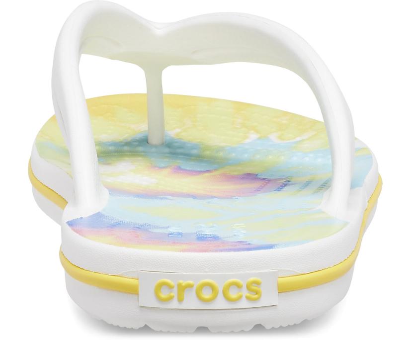 Women Crocband™ Tie-Dye Flip White / Multi | Crocs Flip-Flops