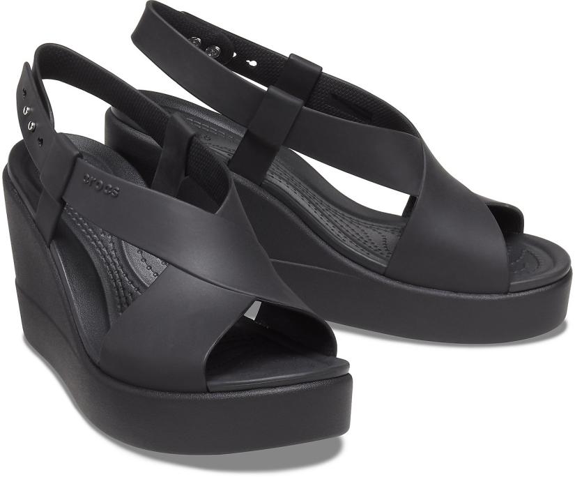 Women Crocs Brooklyn High Wedge Black / Black | Crocs Sandals