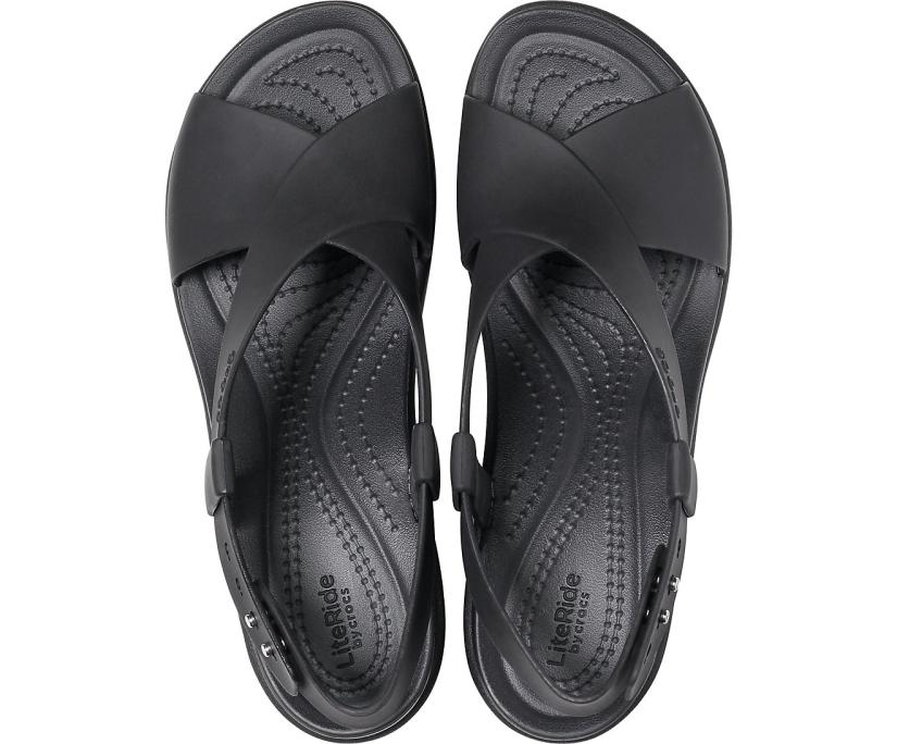 Women Crocs Brooklyn High Wedge Black / Black | Crocs Sandals