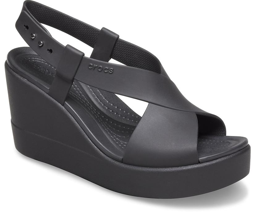 Women Crocs Brooklyn High Wedge Black / Black | Crocs Sandals