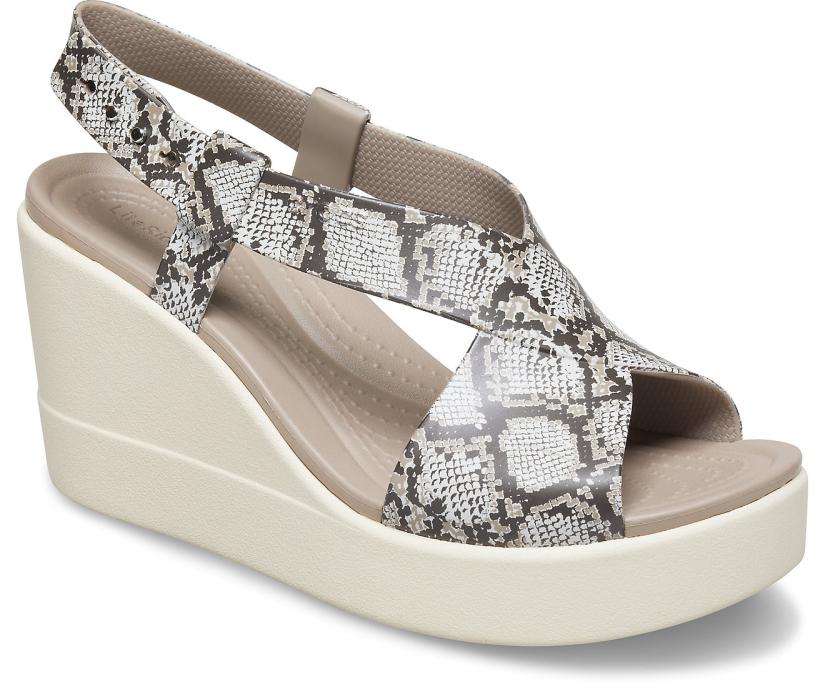 Women Crocs Brooklyn High Wedge Multi / Stucco | Crocs Sandals