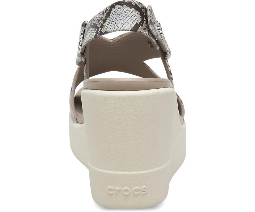 Women Crocs Brooklyn High Wedge Multi / Stucco | Crocs Sandals